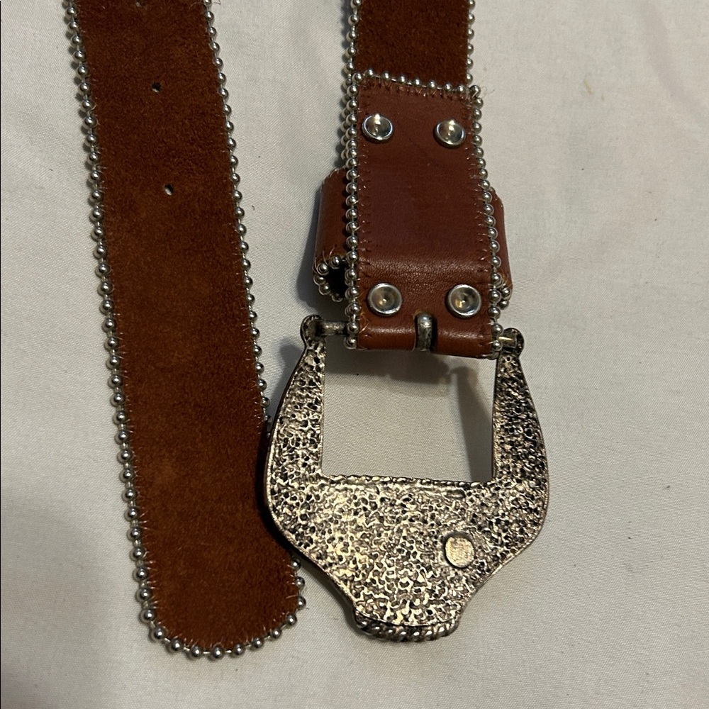 ๐ธ30%Off2๐ Leatherock brown stone leather belt poncho buckle - Picture 6 of 11